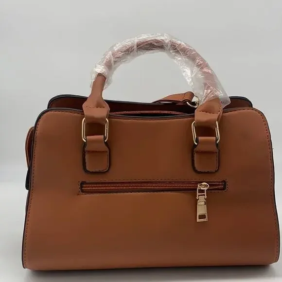 Tan Embroidered Tote Purse - Picture 4 of 8